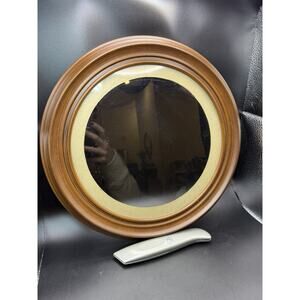 Vintage Round Collector Plate Or Photo Wood Frame And Glass
